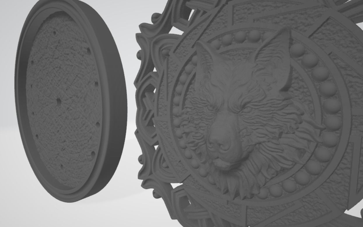 Wolf pendant 3D print model_6