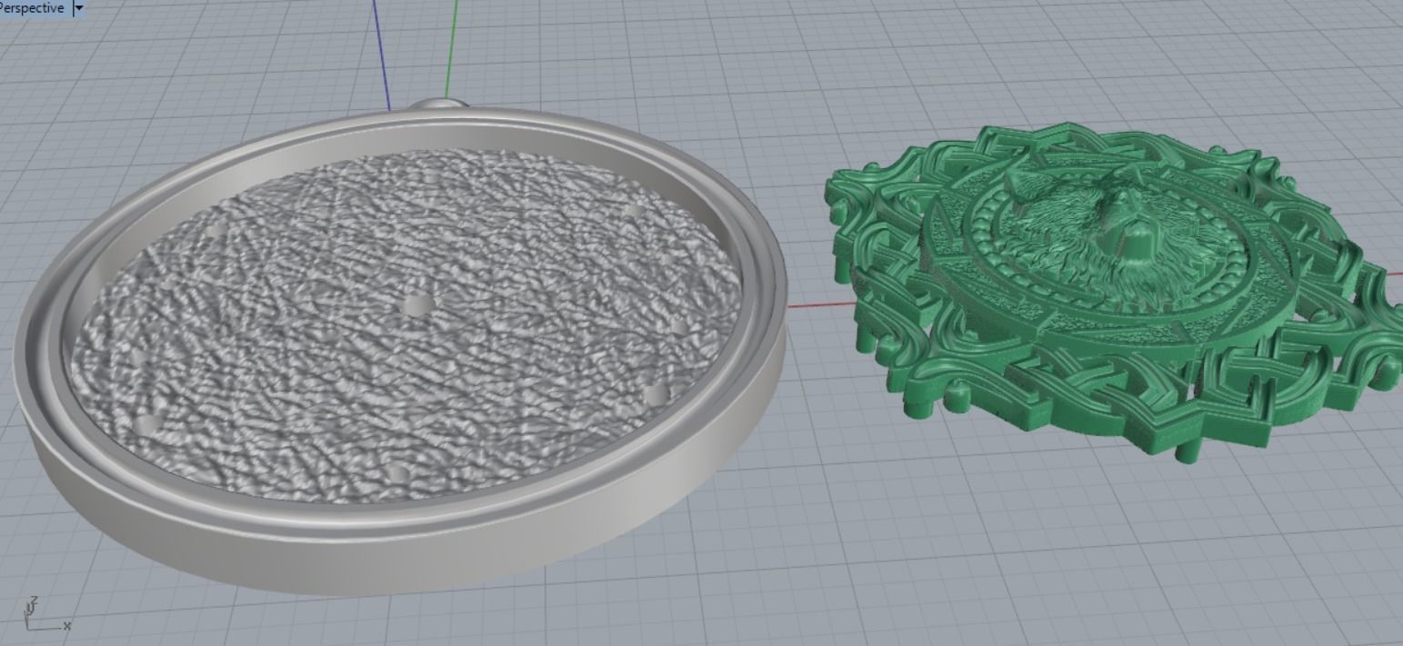 Wolf pendant 3D print model_10