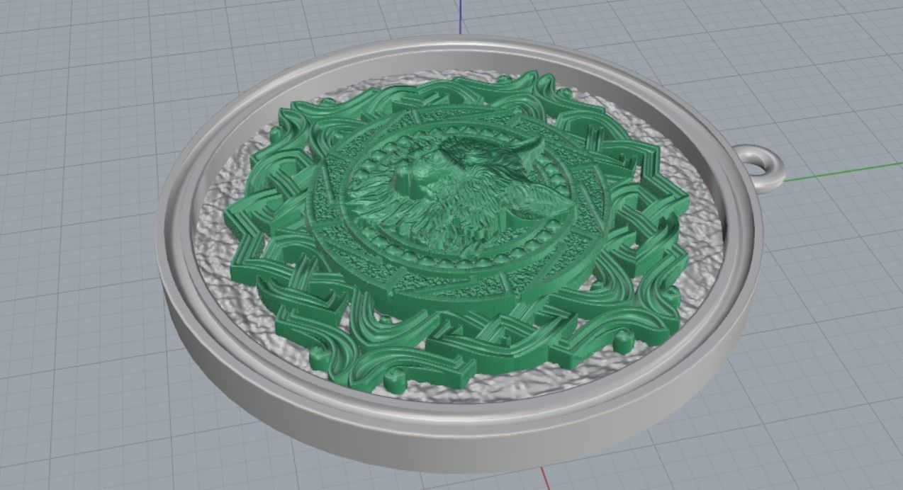 Wolf pendant 3D print model_13