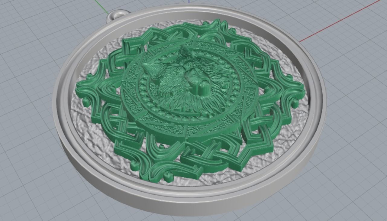 Wolf pendant 3D print model_8
