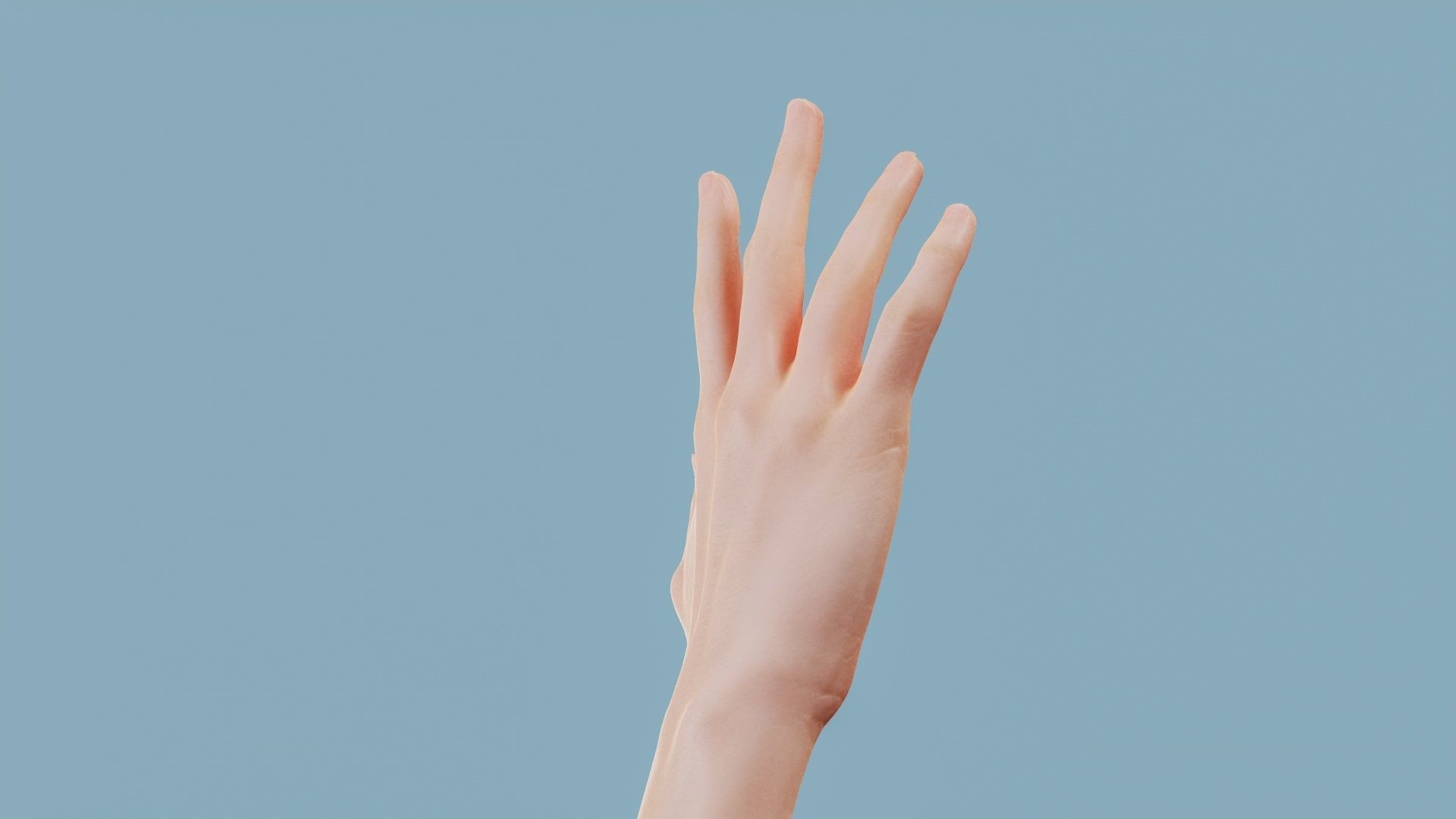 Standard Pose Single Hand 002 Low-poly 3D model_4