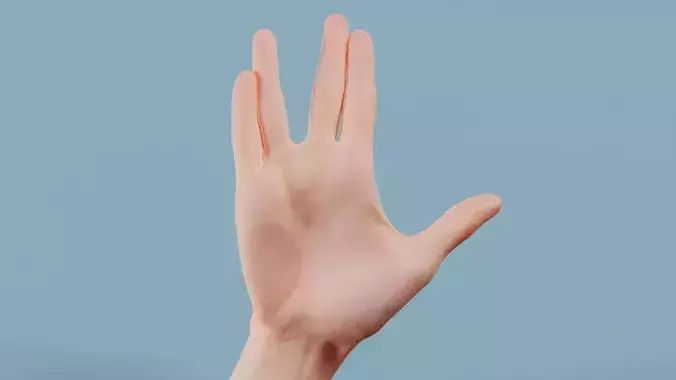 Spocking Single Hand 019 Low-poly 3D model