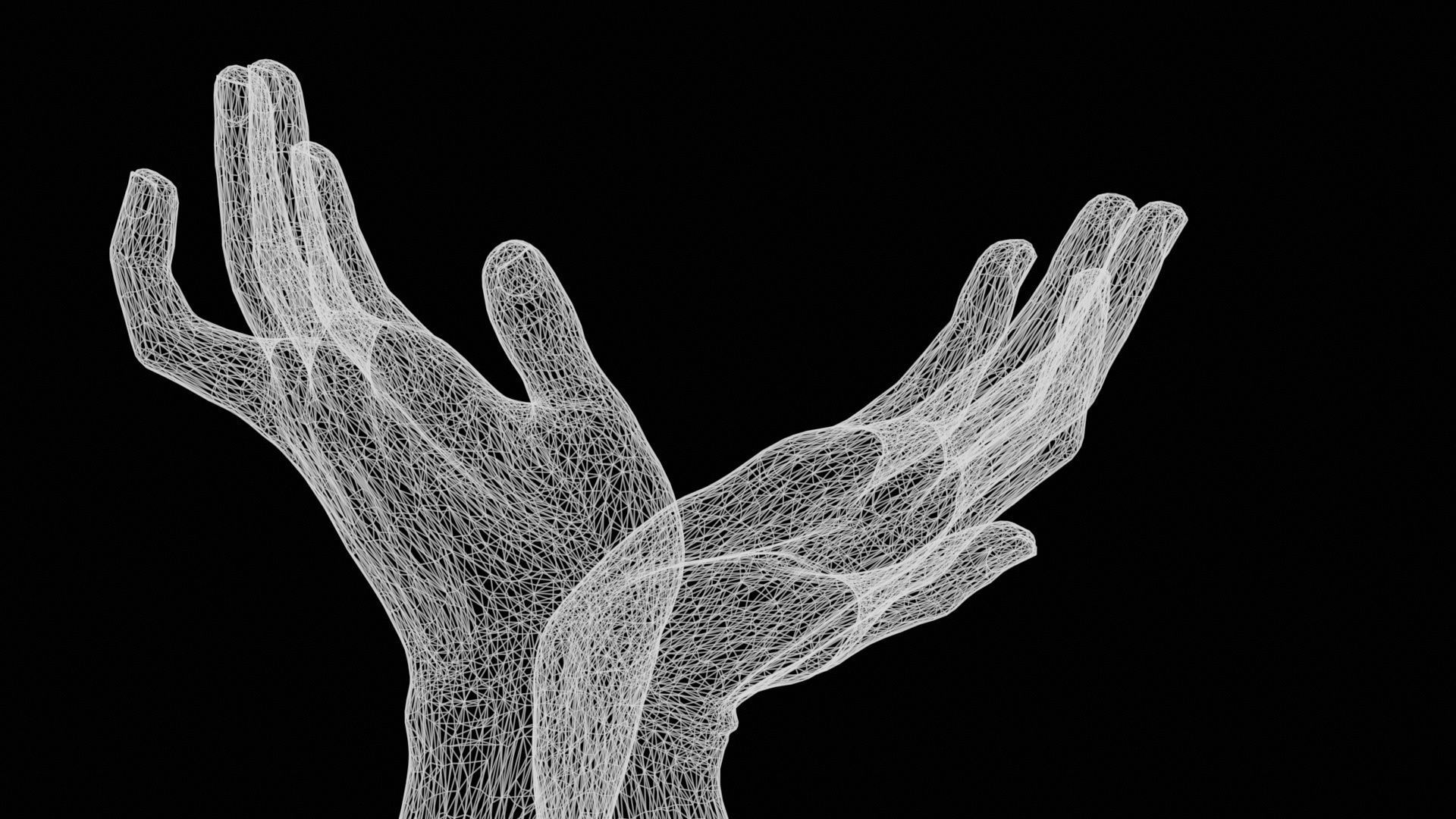 Satellite Receiver Duo Hands 016 Low-poly 3D model_13