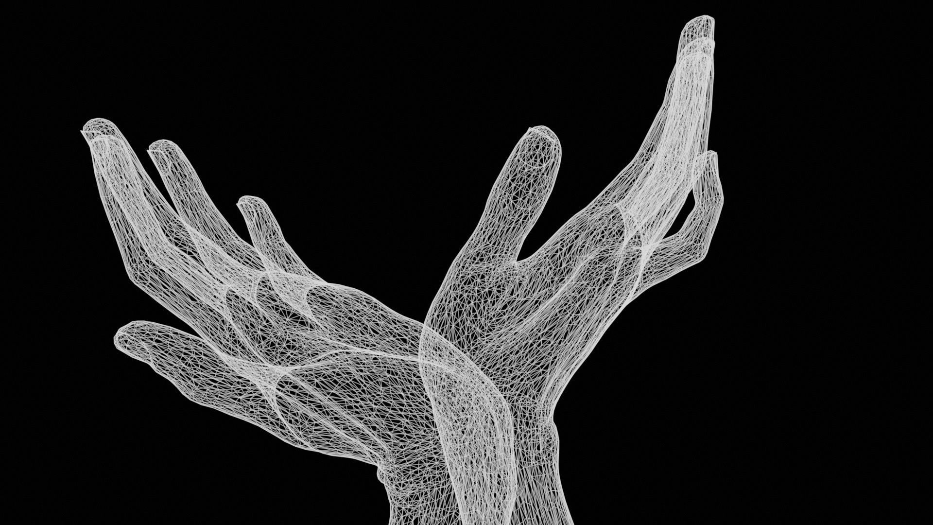 Satellite Receiver Duo Hands 016 Low-poly 3D model_12