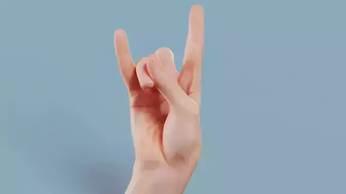 Rock n Roll Single Hand 006 Low-poly 3D model