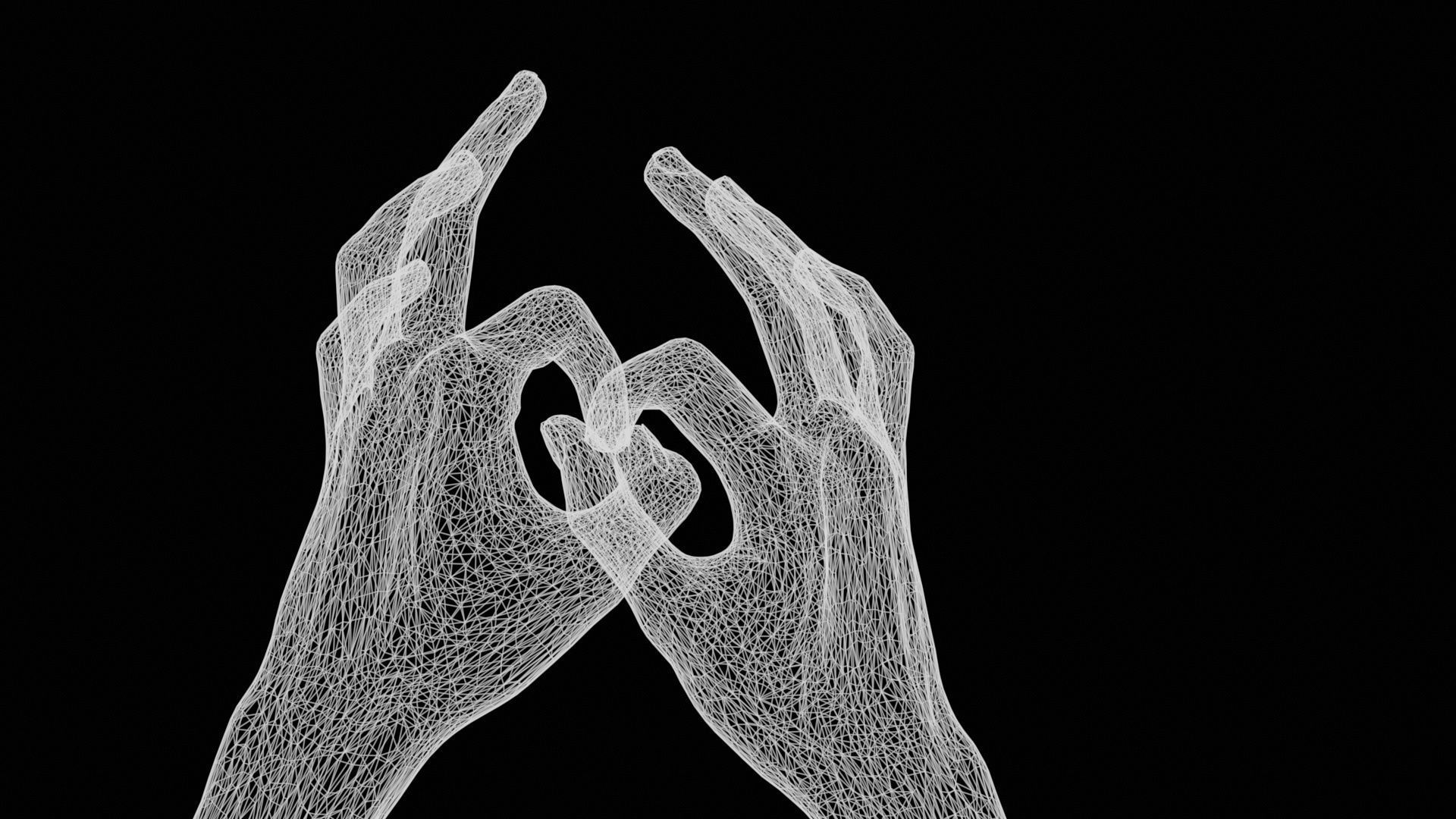 Ring Fingers Duo Hands 015 Low-poly 3D model_13