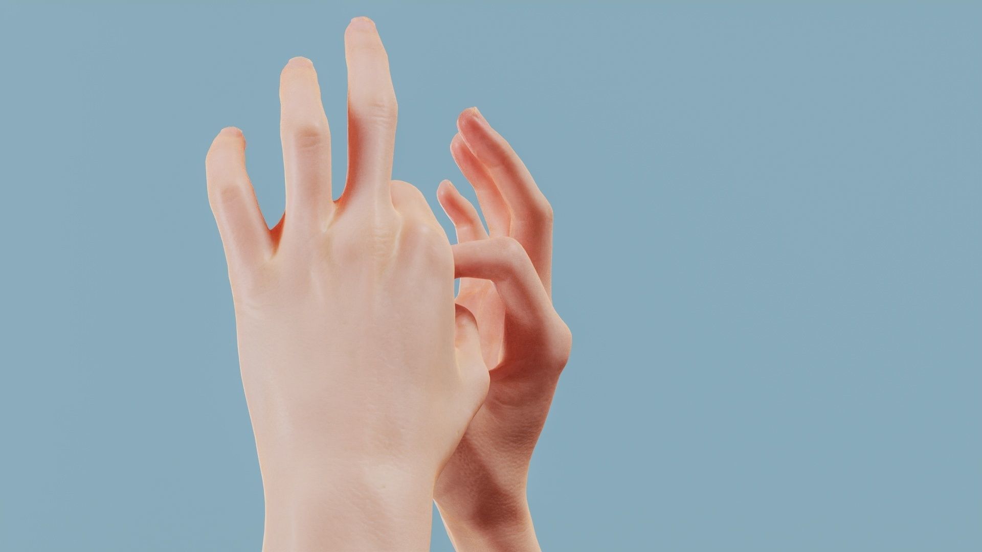 Ring Fingers Duo Hands 015 Low-poly 3D model_8