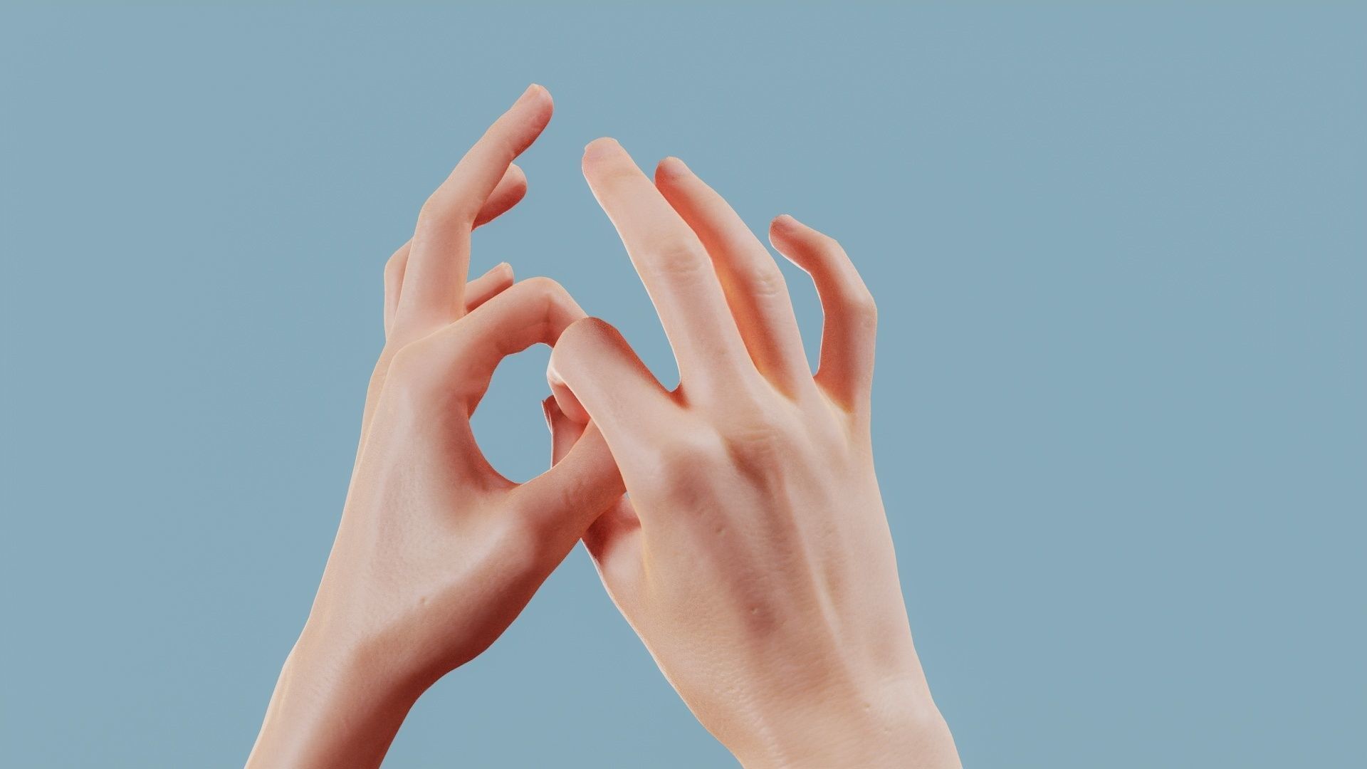 Ring Fingers Duo Hands 015 Low-poly 3D model_5