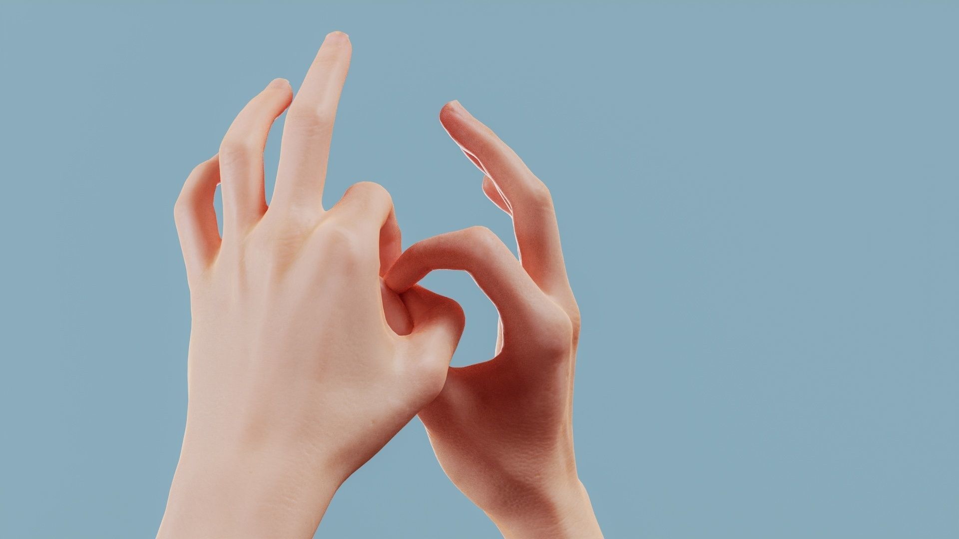 Ring Fingers Duo Hands 015 Low-poly 3D model_7