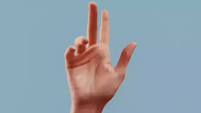 Relaxed Single Hand 003 Low-poly 3D model