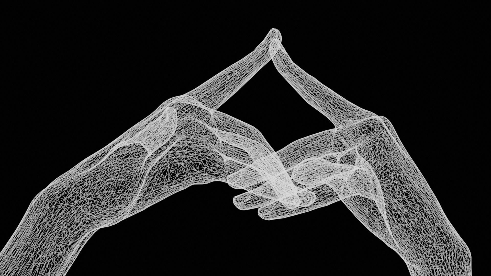 Pensive Duo Hands 020 Low-poly 3D model_13