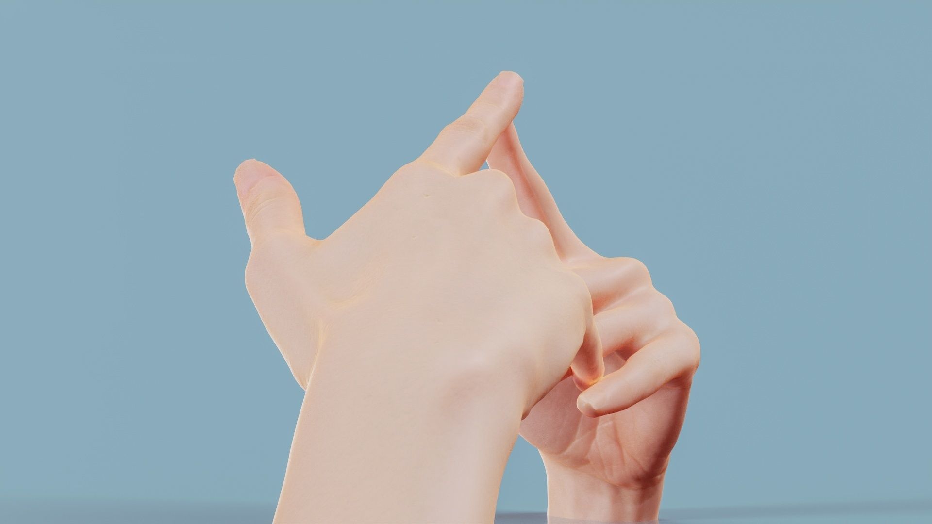 Pensive Duo Hands 020 Low-poly 3D model_8
