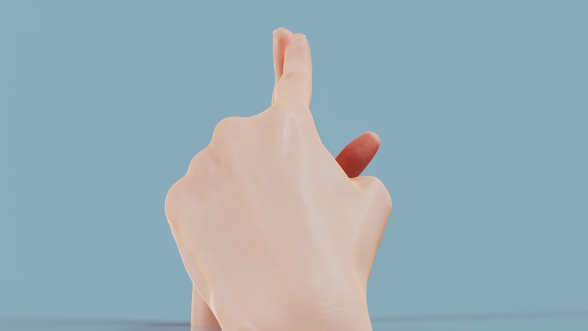 Pensive Duo Hands 020 Low-poly 3D model_3