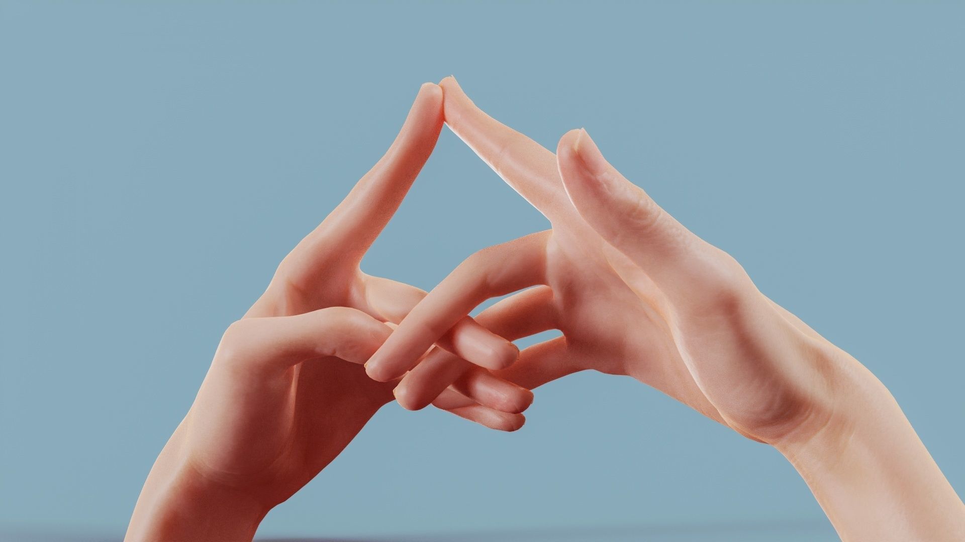 Pensive Duo Hands 020 Low-poly 3D model_11