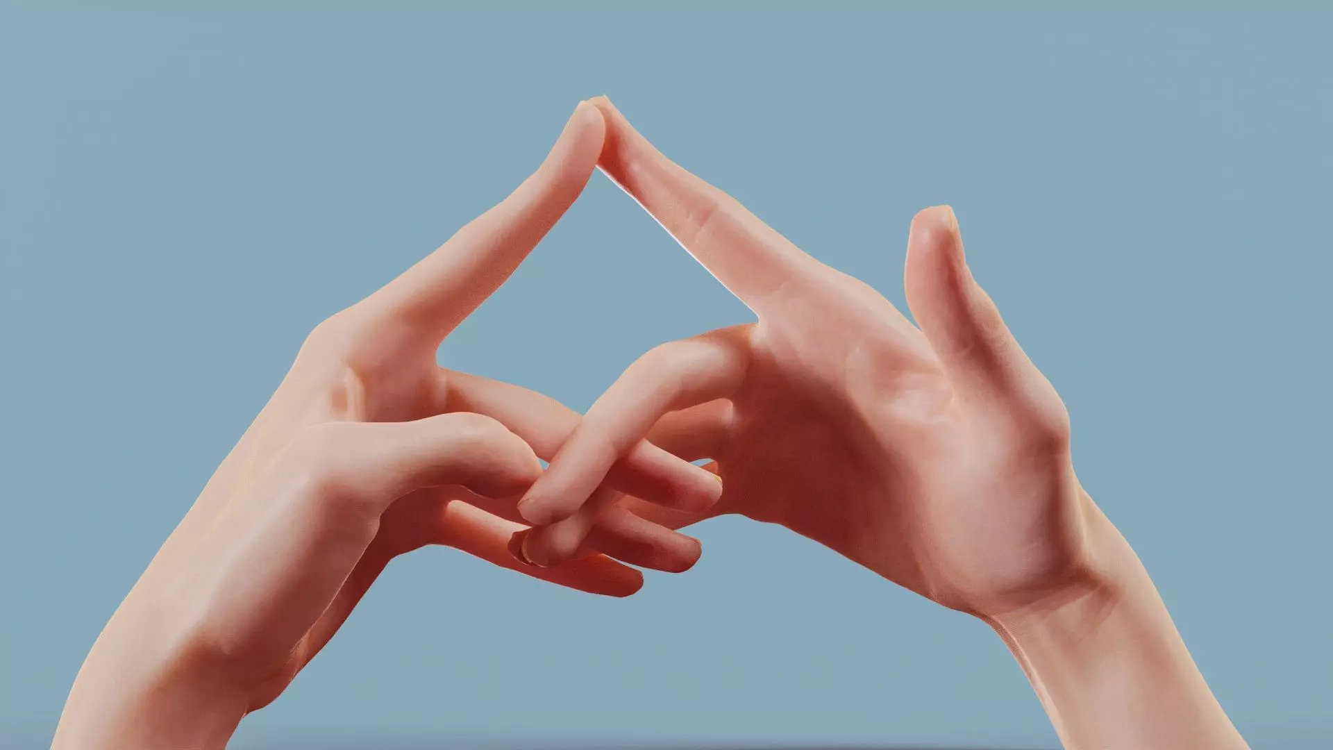Pensive Duo Hands 020 Low-poly 3D model_0