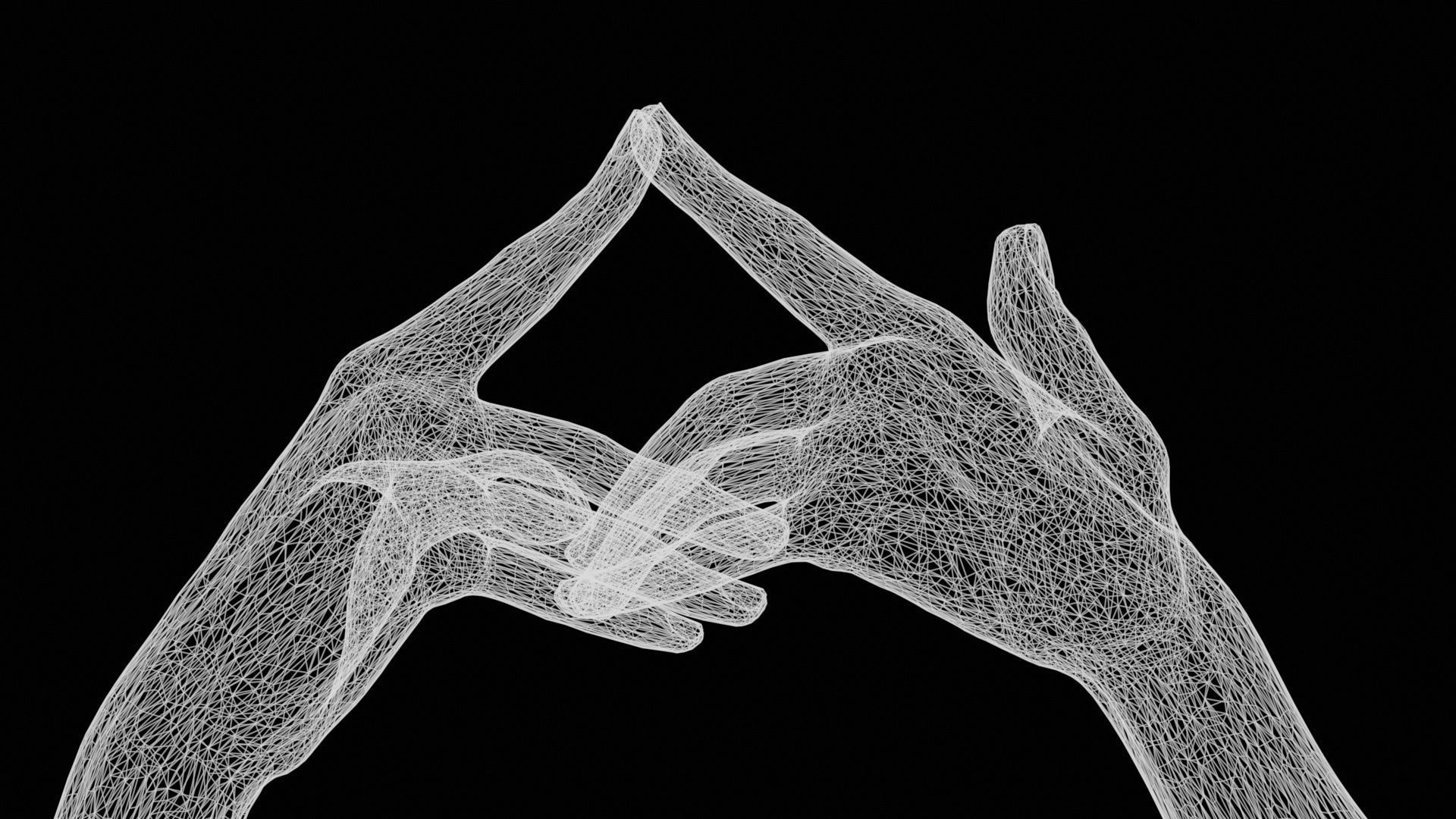 Pensive Duo Hands 020 Low-poly 3D model_12