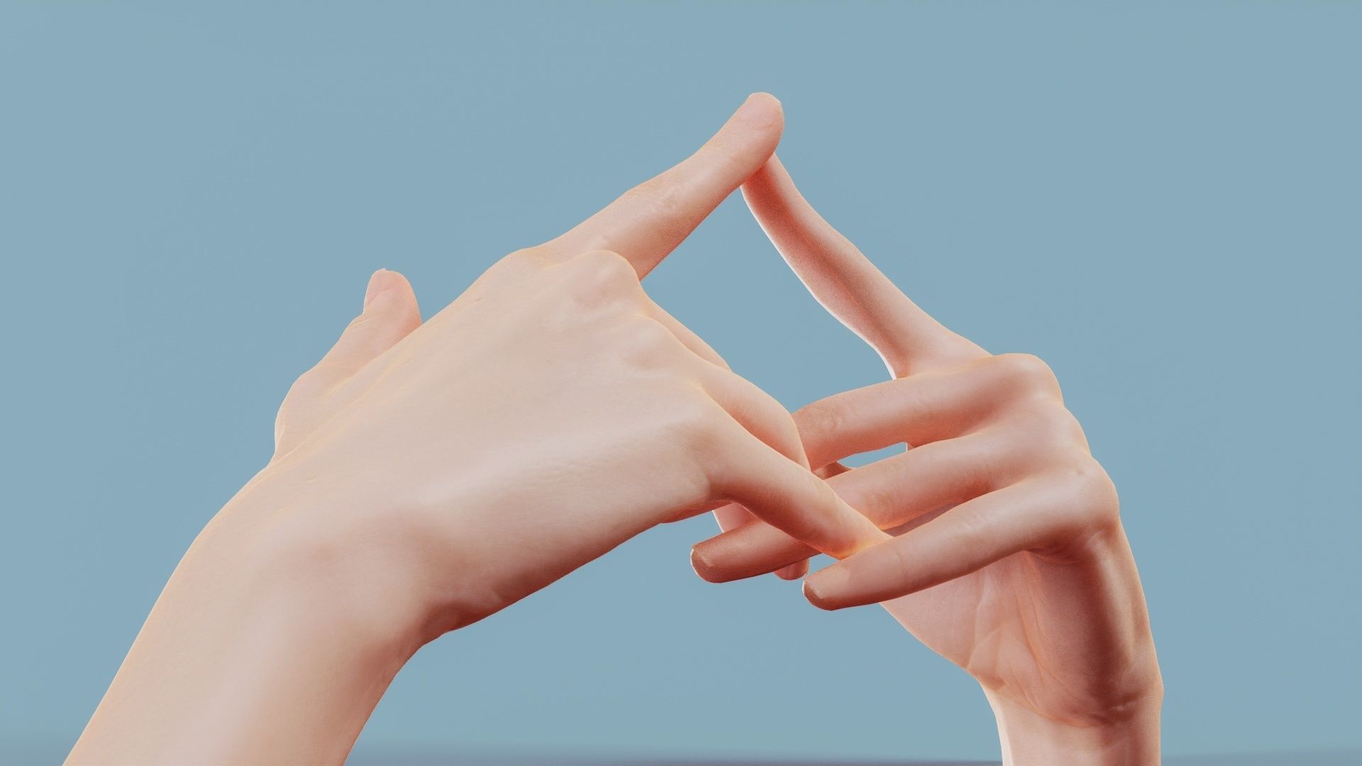 Pensive Duo Hands 020 Low-poly 3D model_7