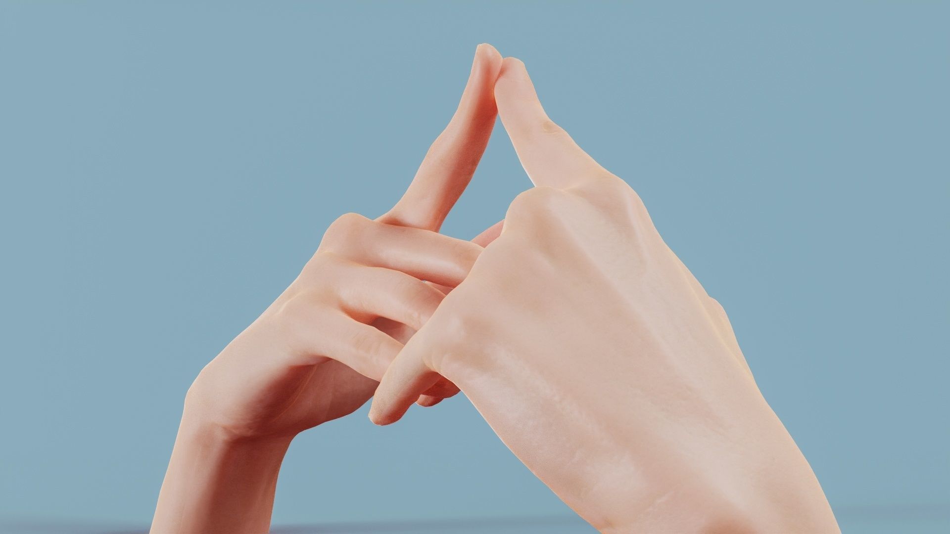 Pensive Duo Hands 020 Low-poly 3D model_4