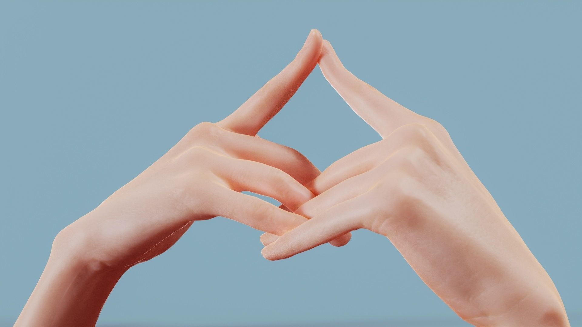 Pensive Duo Hands 020 Low-poly 3D model_5