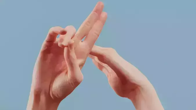 No Smoking Duo Hands 014 Low-poly 3D model