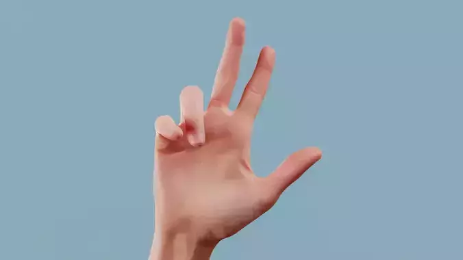 Index Stretching Single Hand 012 Low-poly 3D model