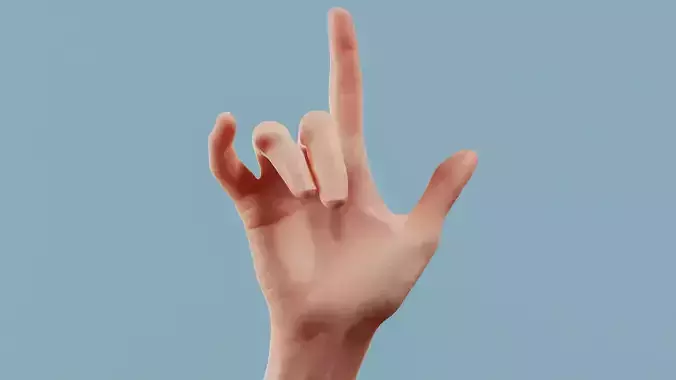 I Know Single Hand 001 Low-poly 3D model