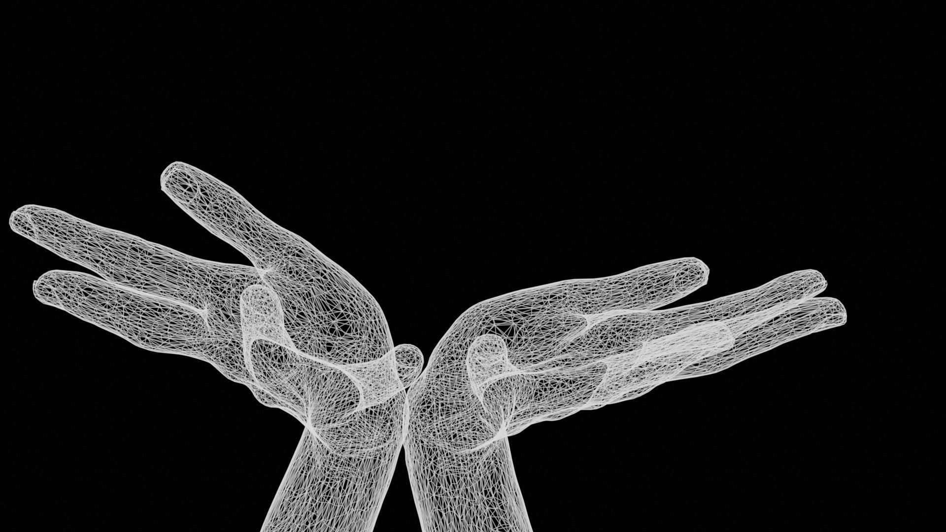 Hand Bowl Duo Hands 023 Low-poly 3D model_13