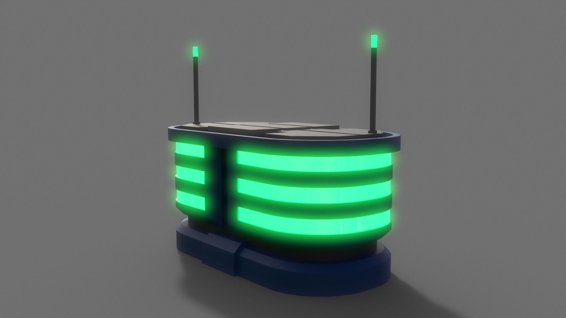 PBR Sci-Fi Building A04 Low-poly 3D model_6