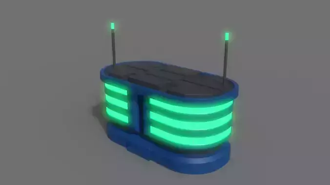 PBR Sci-Fi Building A04 Low-poly 3D model