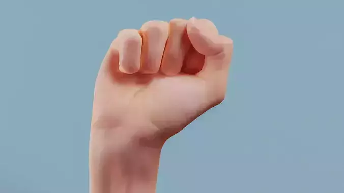 Fisted Single Hand 011 Low-poly 3D model