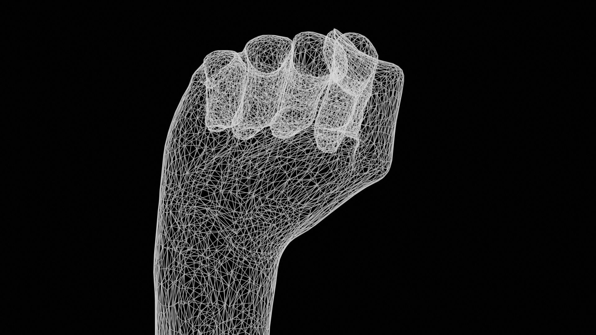 Fisted Single Hand 011 Low-poly 3D model_12