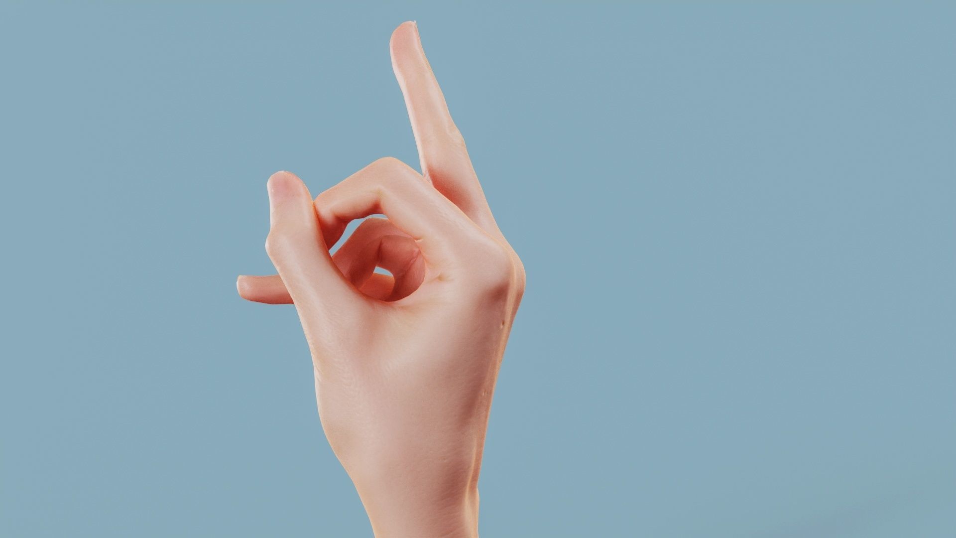 F You Single Hand 008 Low-poly 3D model_8