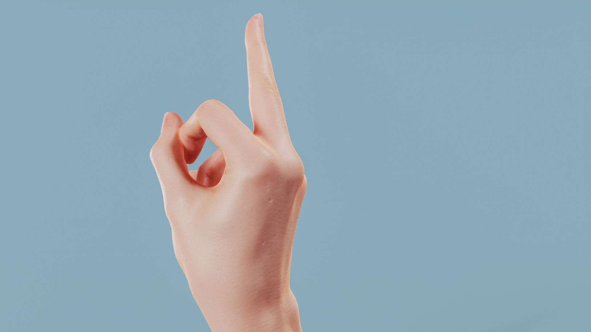 F You Single Hand 008 Low-poly 3D model_7