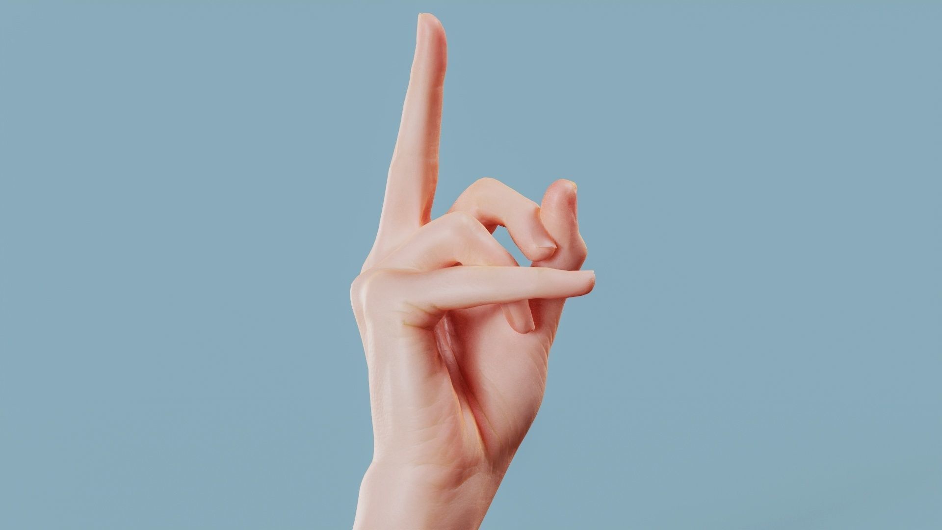 F You Single Hand 008 Low-poly 3D model_1