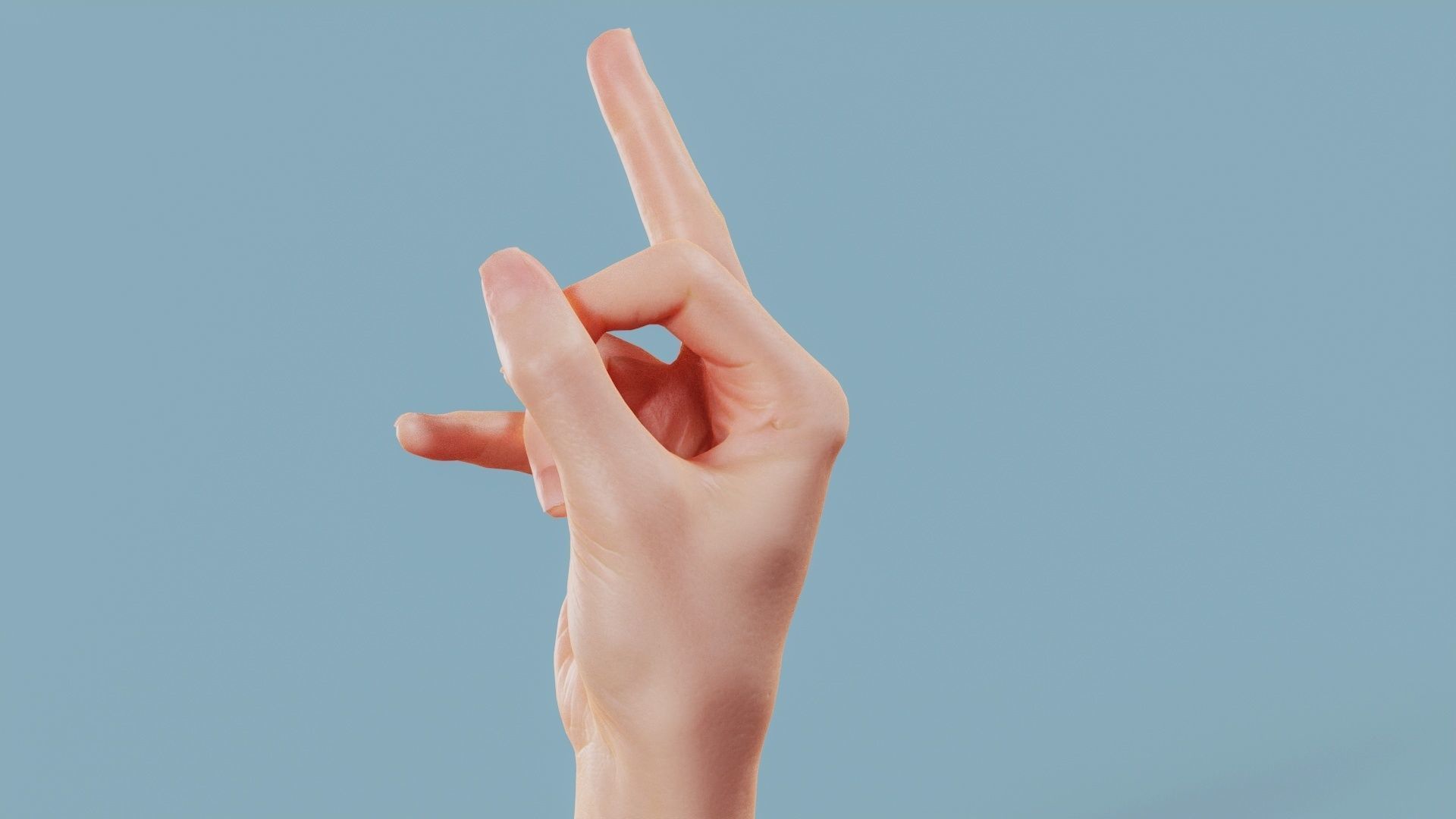 F You Single Hand 008 Low-poly 3D model_9