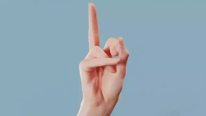 F You Single Hand 008 Low-poly 3D model