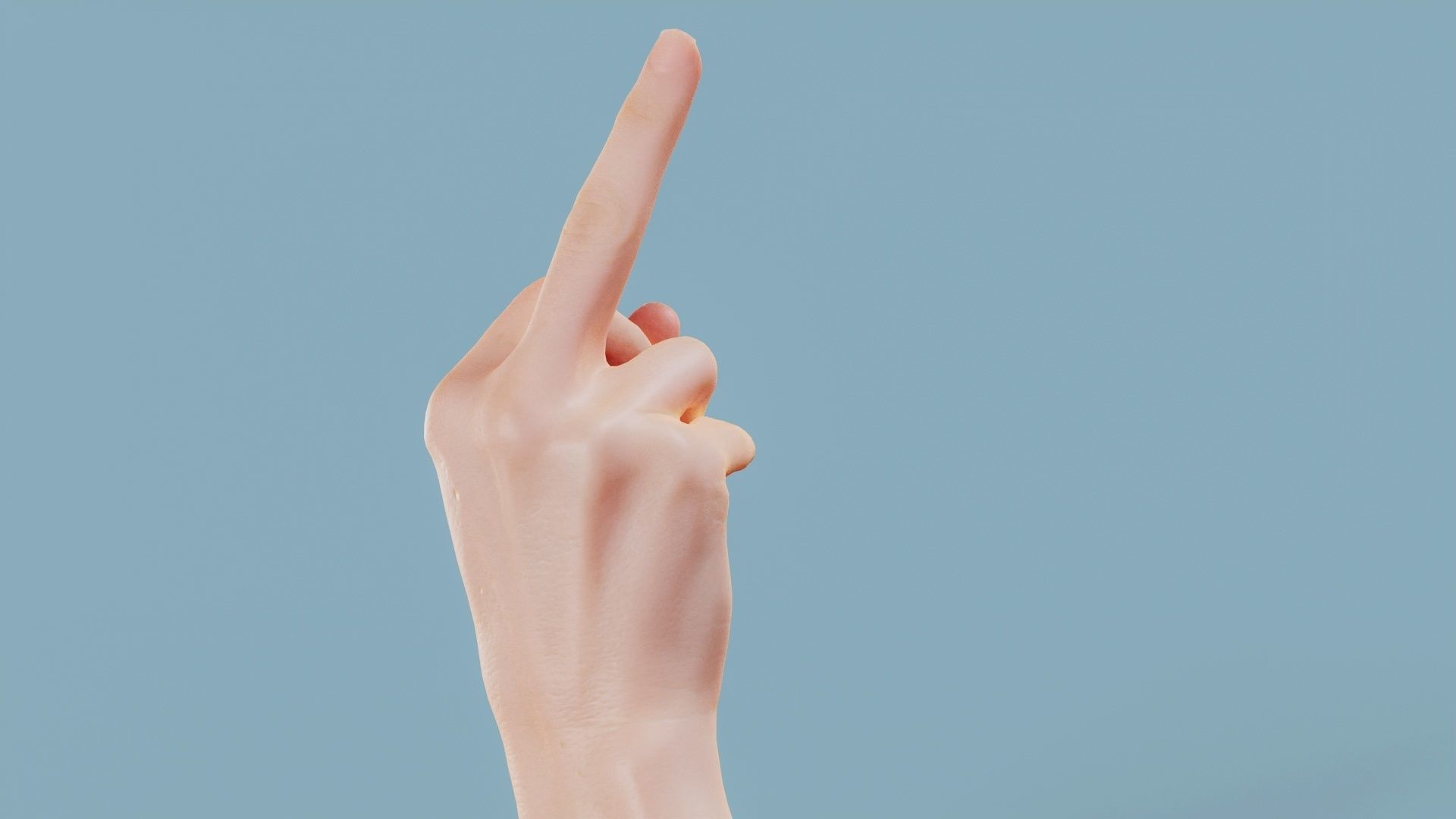 F You Single Hand 008 Low-poly 3D model_4