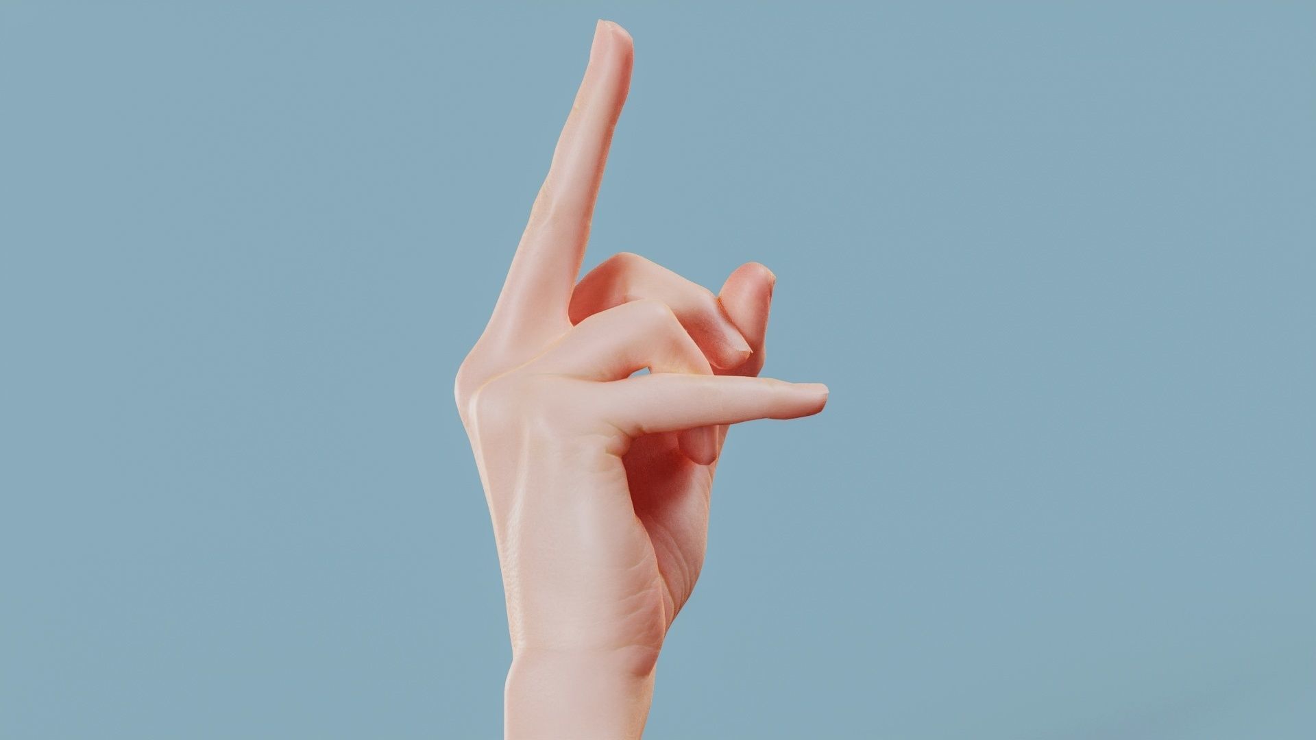 F You Single Hand 008 Low-poly 3D model_2