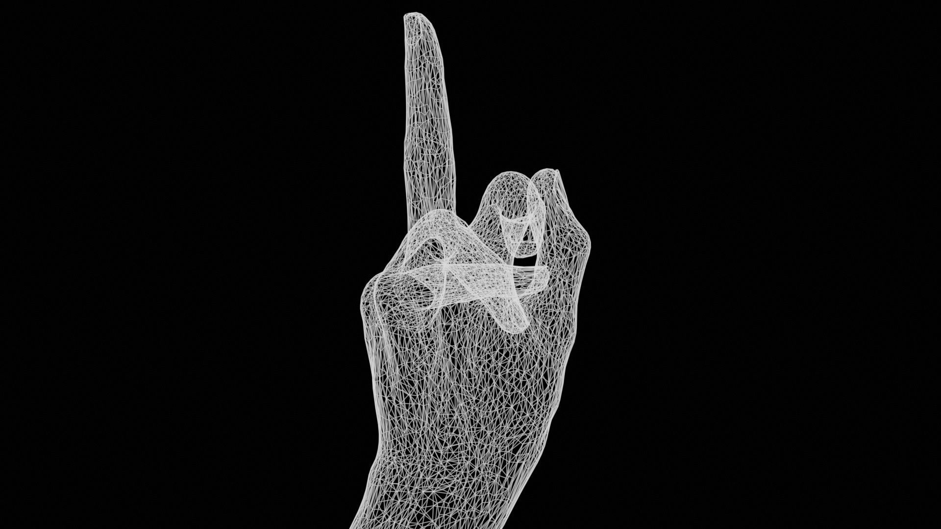 F You Single Hand 008 Low-poly 3D model_12