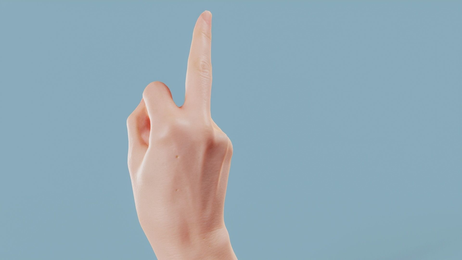 F You Single Hand 008 Low-poly 3D model_6