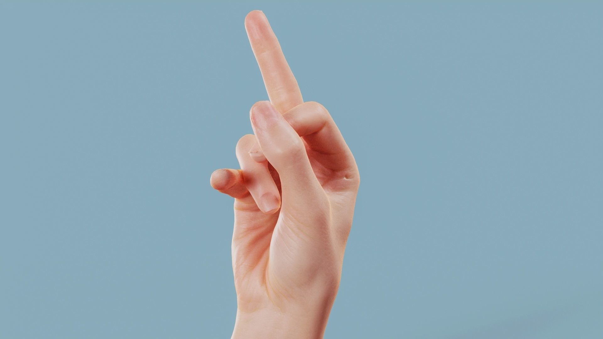 F You Single Hand 008 Low-poly 3D model_10