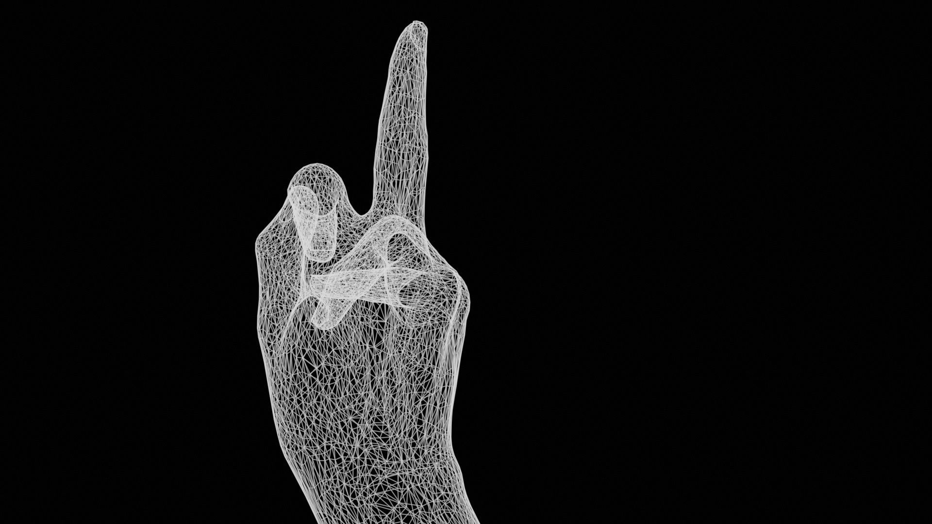 F You Single Hand 008 Low-poly 3D model_13