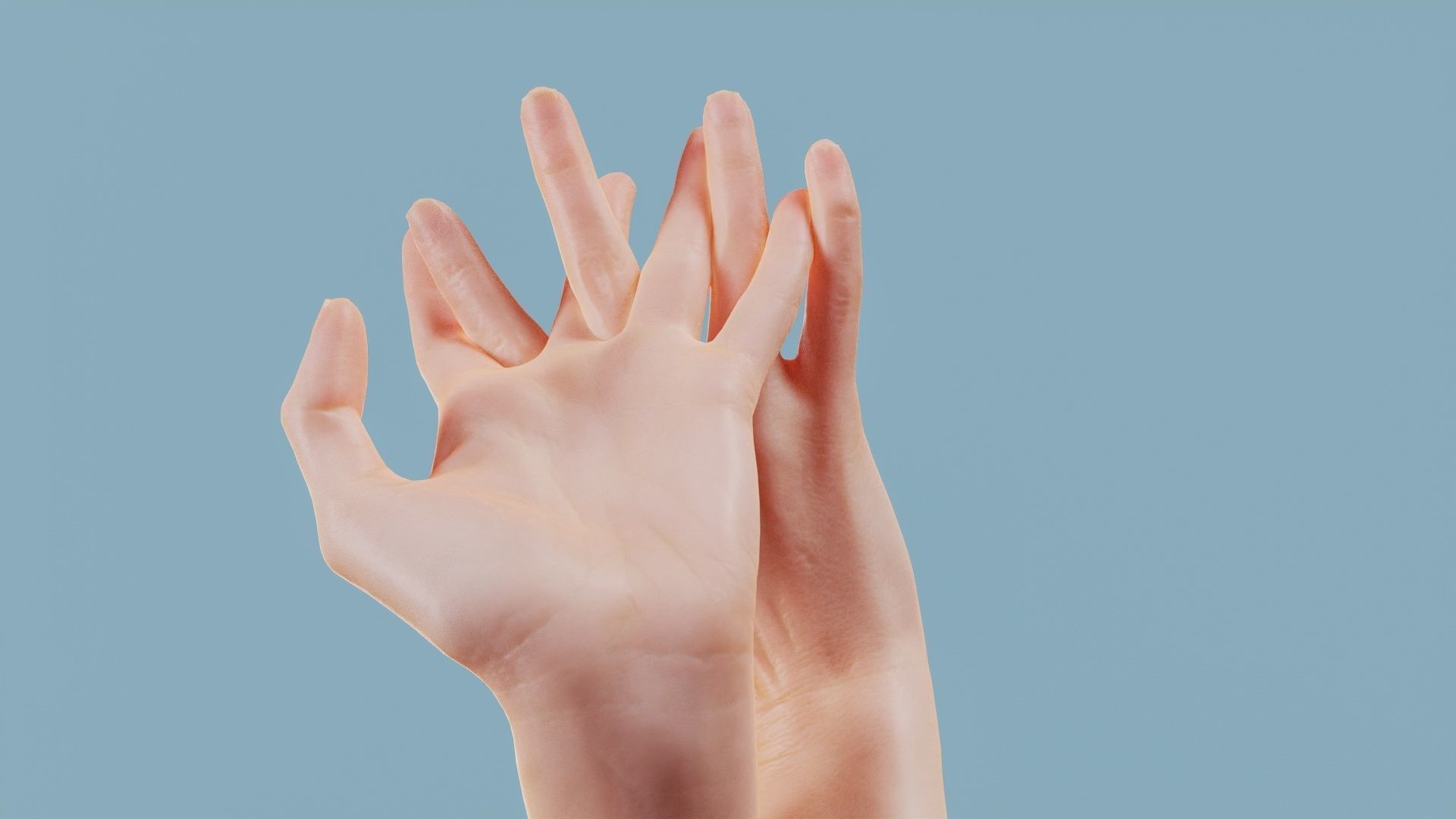 Entangled Duo Hands 028 Low-poly 3D model_7