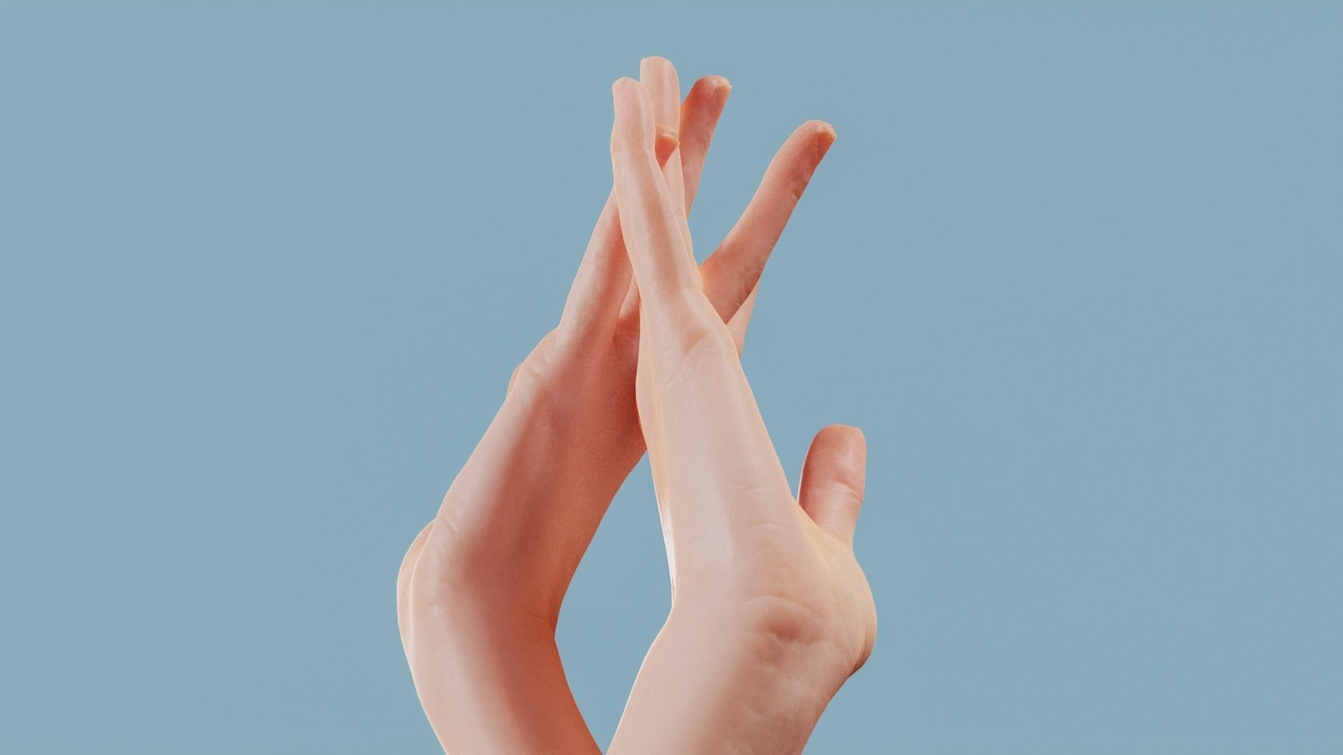 Entangled Duo Hands 028 Low-poly 3D model_4