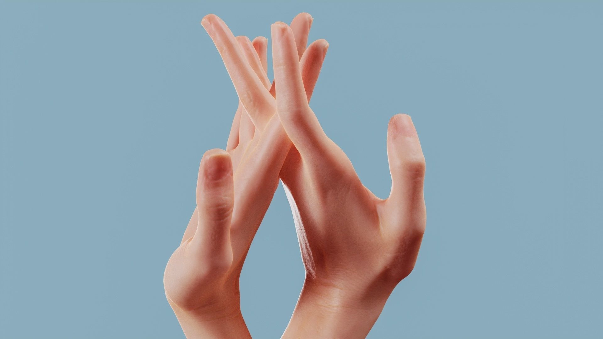 Entangled Duo Hands 028 Low-poly 3D model_11