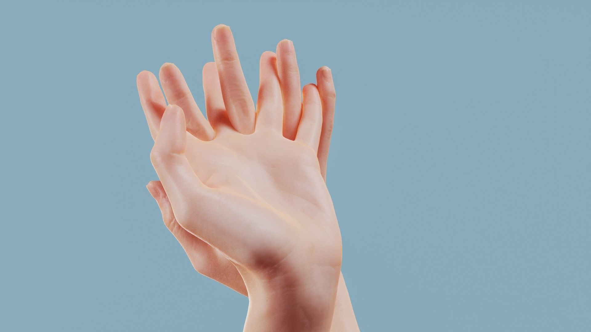 Entangled Duo Hands 028 Low-poly 3D model_8