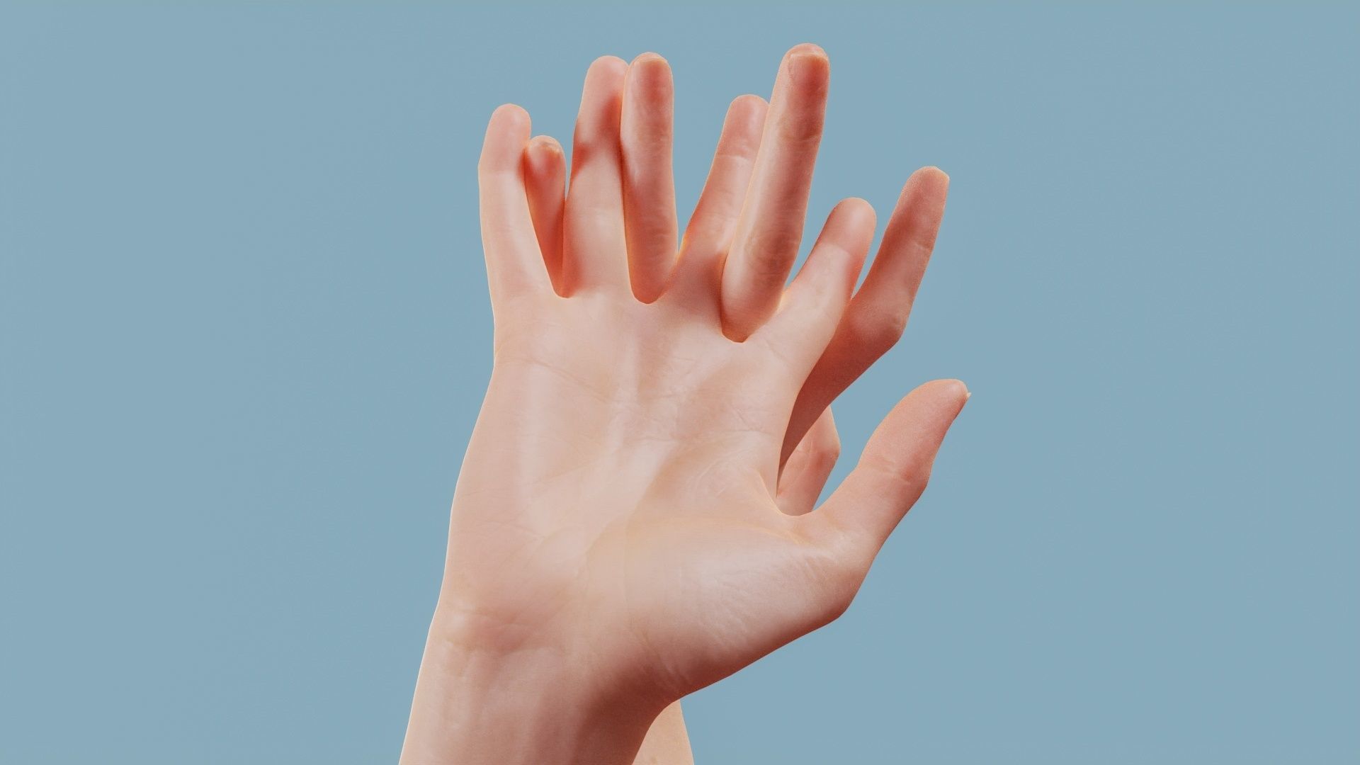 Entangled Duo Hands 028 Low-poly 3D model_2
