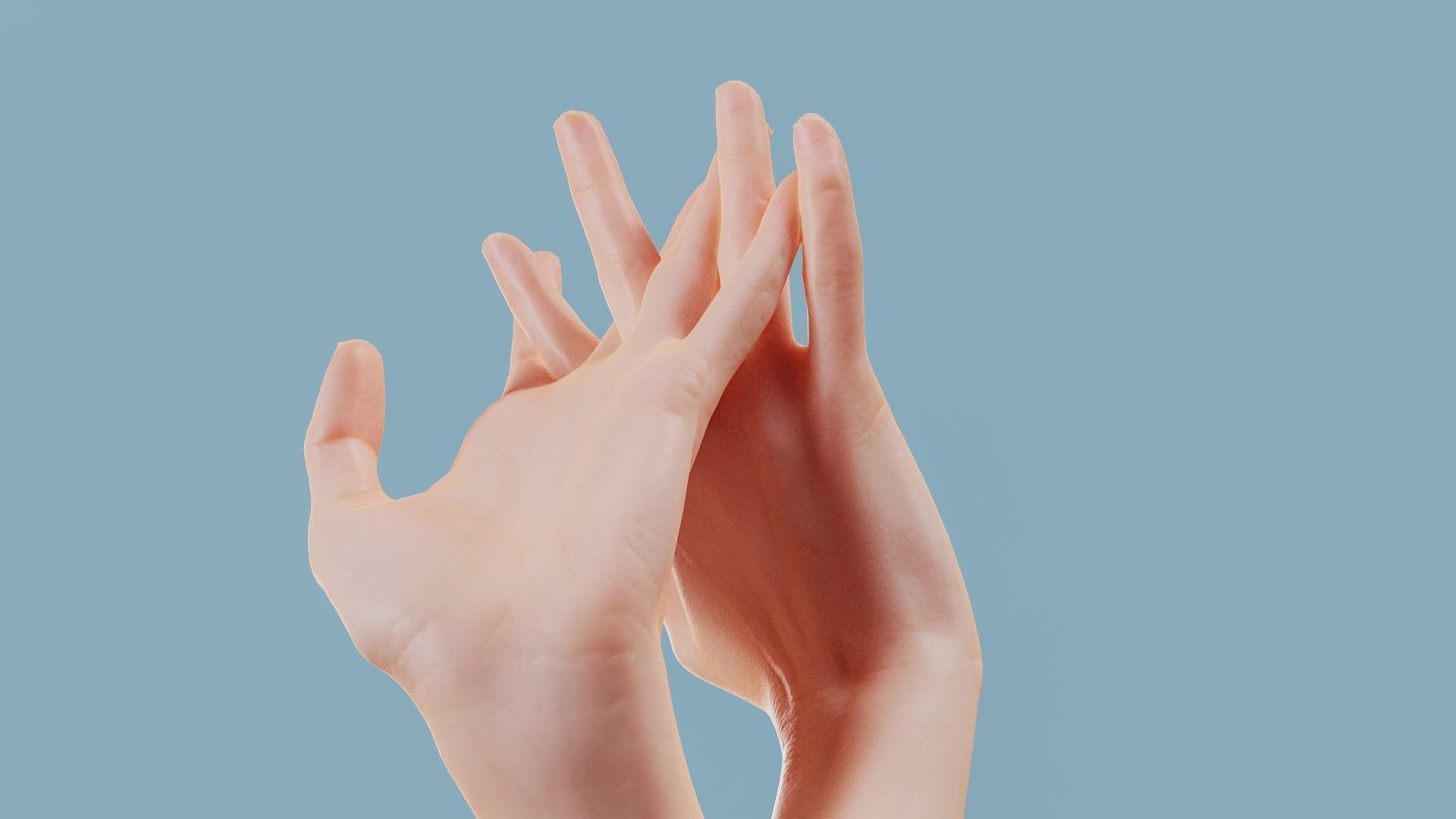 Entangled Duo Hands 028 Low-poly 3D model_6