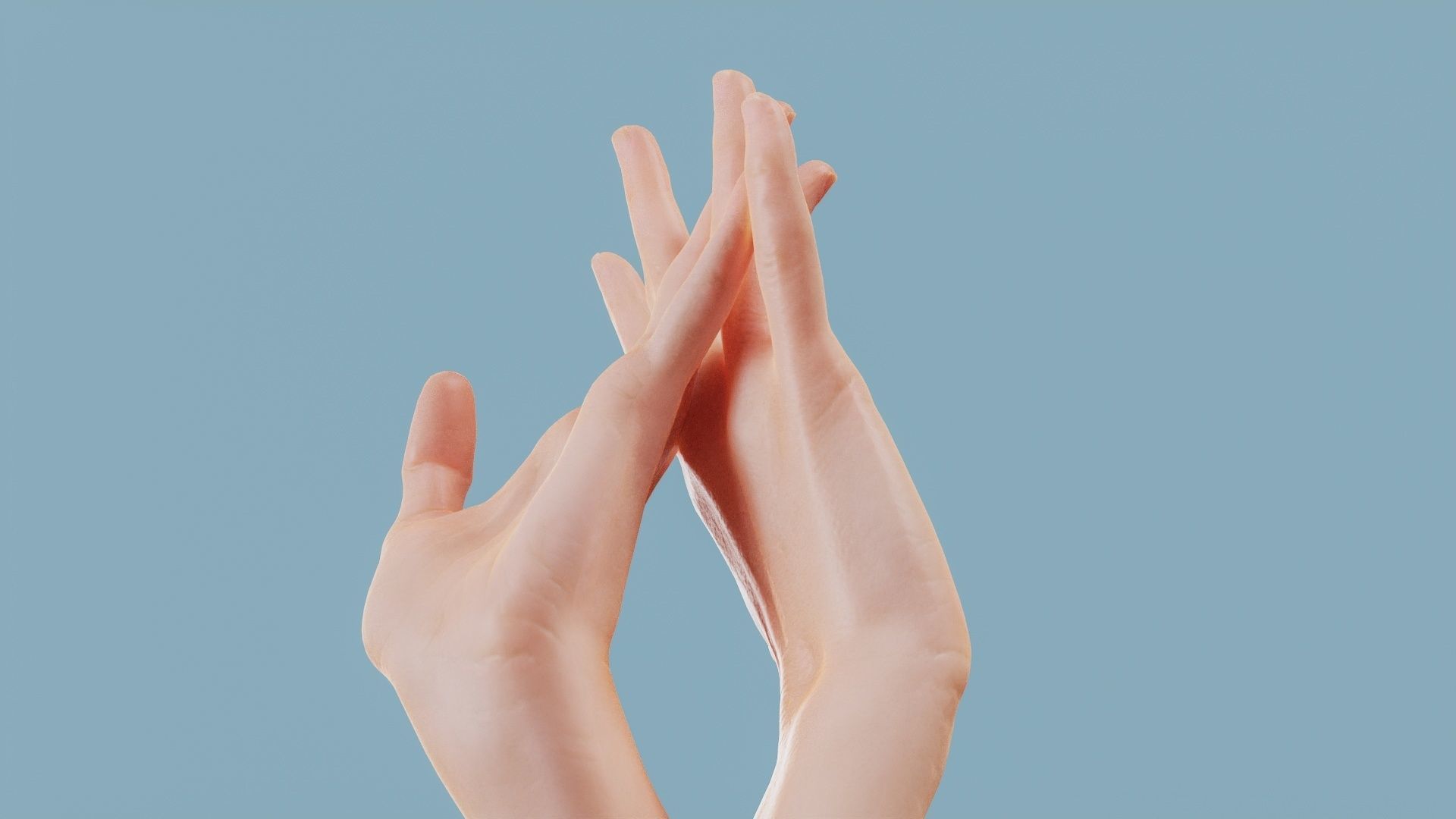 Entangled Duo Hands 028 Low-poly 3D model_5