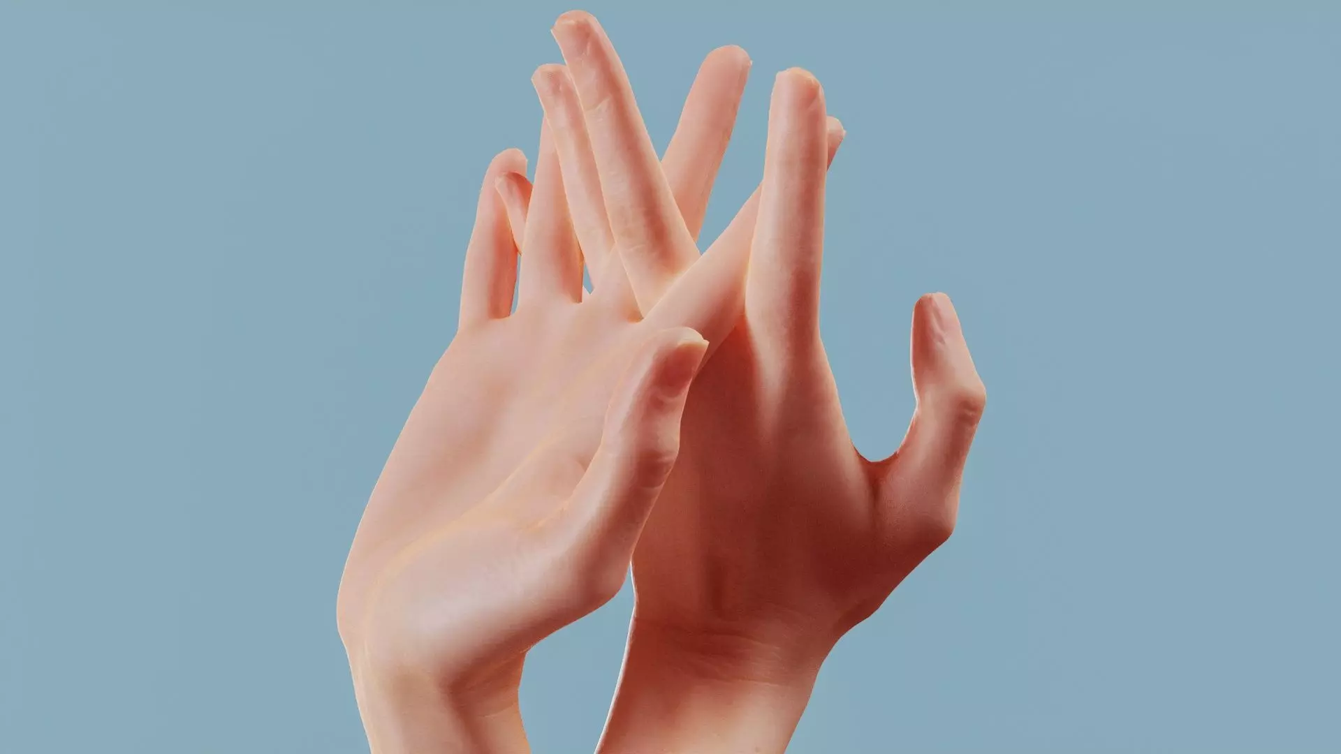 Entangled Duo Hands 028 Low-poly 3D model_0